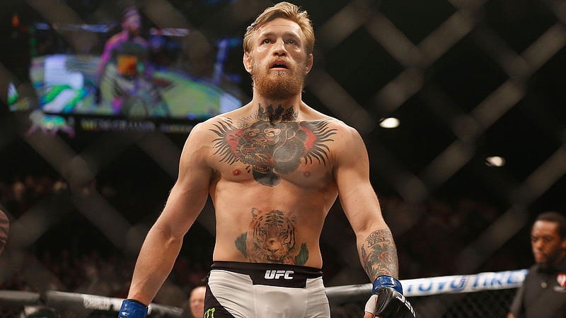 Conor McGregor With Tattoos On Body Standing In Blur Background Conor McGregor, HD wallpaper