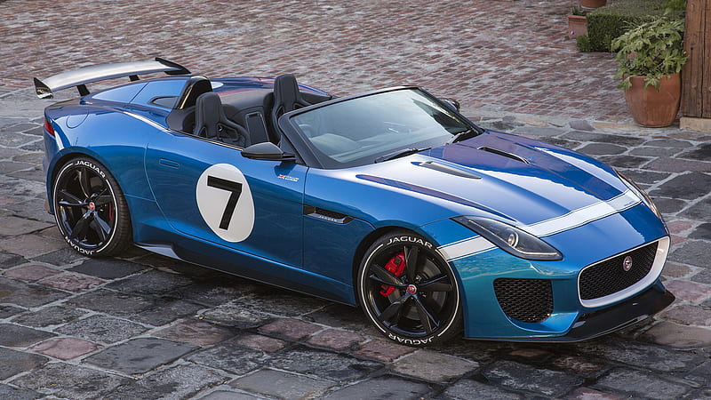 Jaguar, Jaguar F-Type Project 7, Blue Car, Car, Convertible, Grand Tourer, HD wallpaper