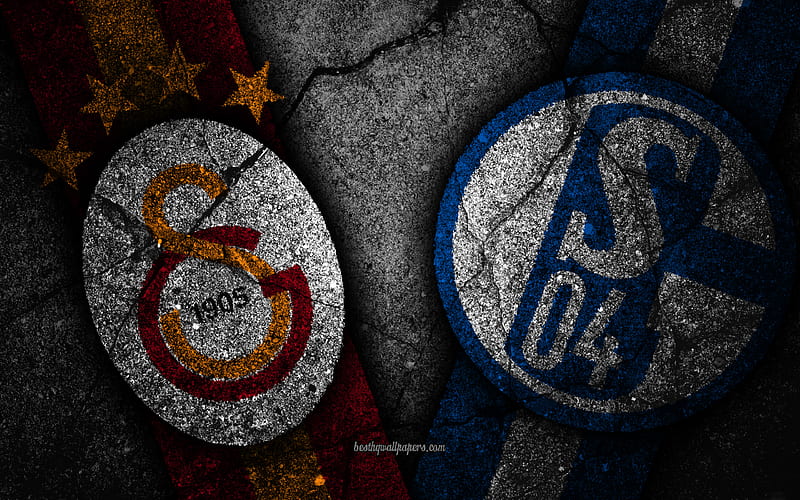 Galatasaray vs Schalke 04, Champions League, Group Stage, Round 3, creative, Galatasaray FC, Schalke 04 FC, black stone, HD wallpaper