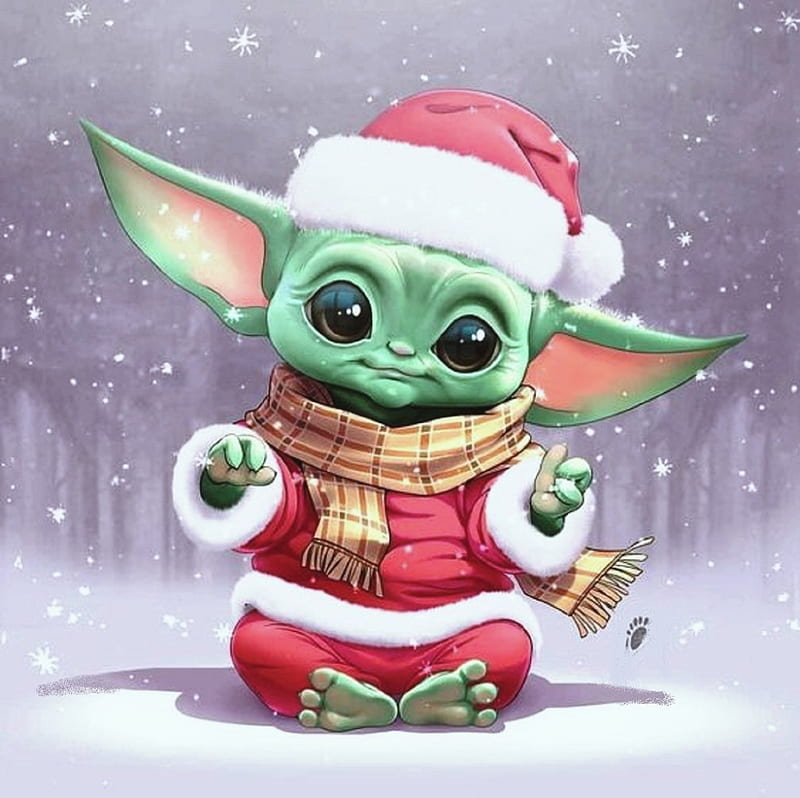 Cyberbeth - Christmas Winter Snow - Baby Yoda Santa. Yoda , Star Wars Baby, Cute Disney Drawings, Baby Yoda Cool, HD wallpaper