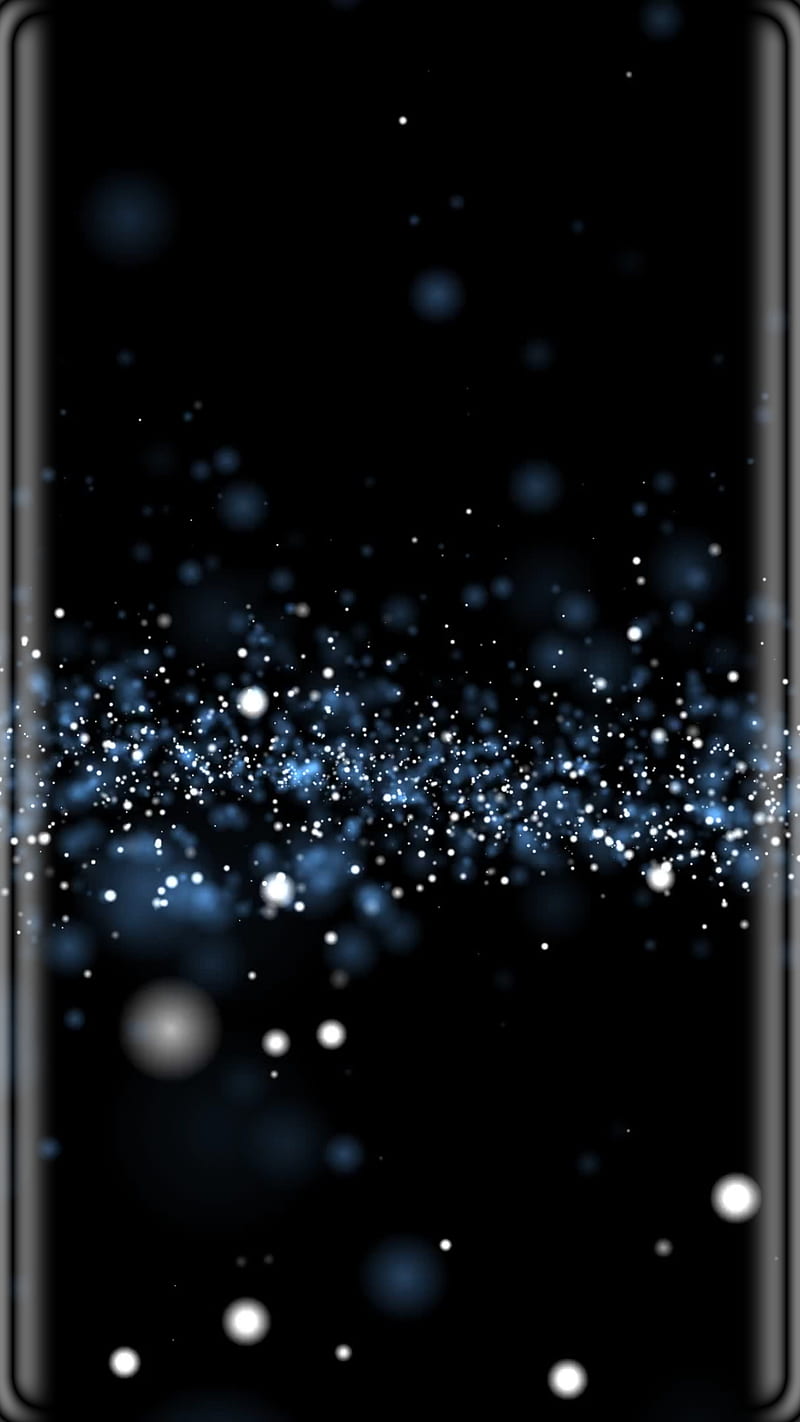 Abstract, black, blue, bokeh, dots, edge, light, s7, HD phone wallpaper