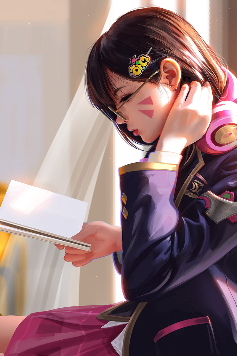 D.Va (Overwatch), video games, video game characters, fan art, Overwatch, Liang Xing, HD phone wallpaper