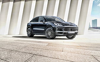 Porsche Cayenne Coupe, luxury cars, 2019 cars, SUVs, 2019 Porsche Cayenne Coupe, black Cayenne, german cars, Porsche, HD wallpaper