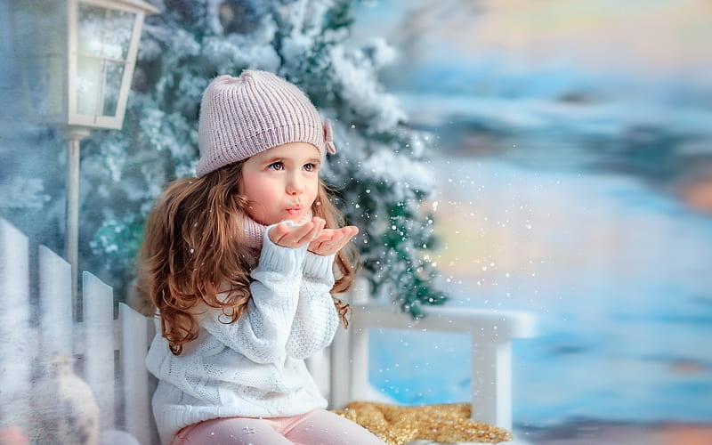 magic with stars*, little girl, magic, holiday, christmas, HD wallpaper |  Peakpx