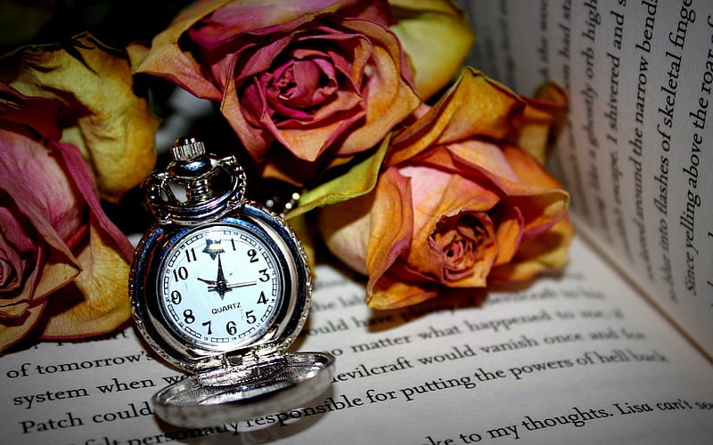 Beauty in time, beauty, flowers, watch, time, HD wallpaper | Peakpx