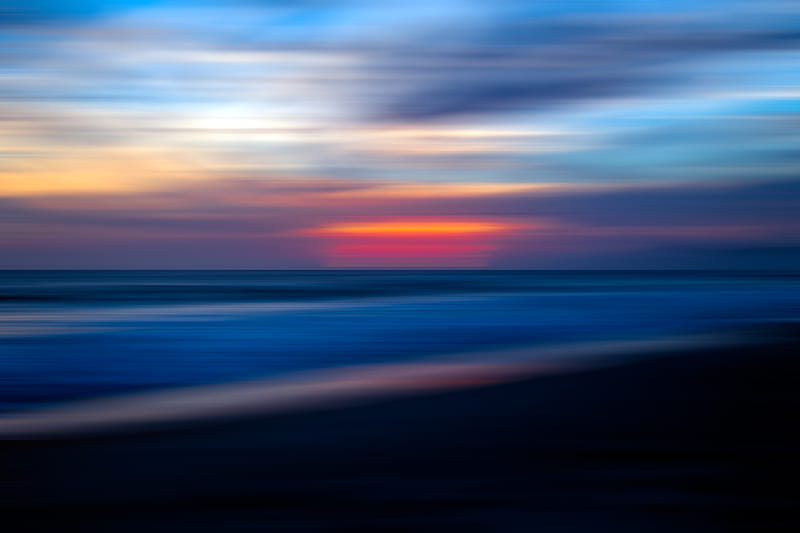 Sea Ocean Water Sunset Blur , sea, ocean, water, sunset, blur, nature, HD wallpaper
