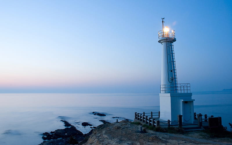 Lighthouse At Sunset, HD wallpaper