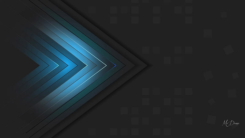 Arrows and Squares, black and blue, abstract, arrow, points, HD wallpaper