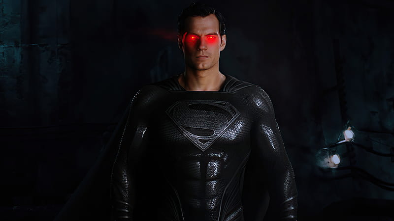 Black Suit Superman Red Glowing Eyes , justice-league, 2021-movies, superman, superheroes, artist, artwork, digital-art, artstation, HD wallpaper
