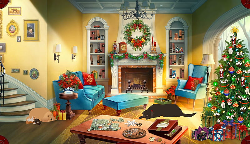 HD christmas living room wallpapers | Peakpx