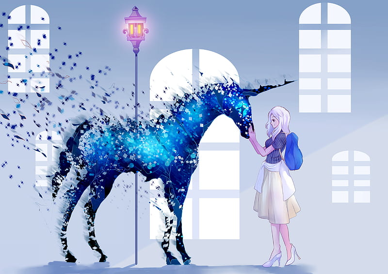 Anime, Original, Unicorn, HD wallpaper