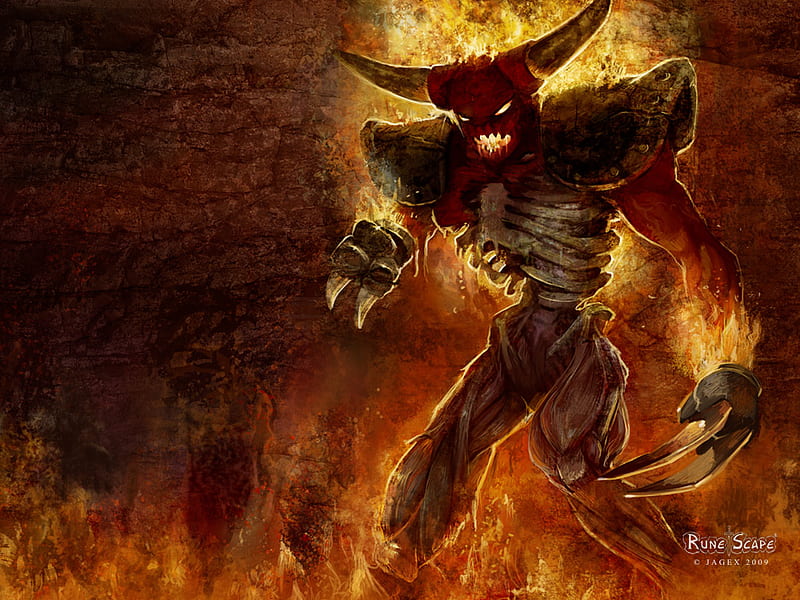 Tormented Demon - RuneScape, spirit, fire, demon, flames, runescape, hell, tormented, HD wallpaper
