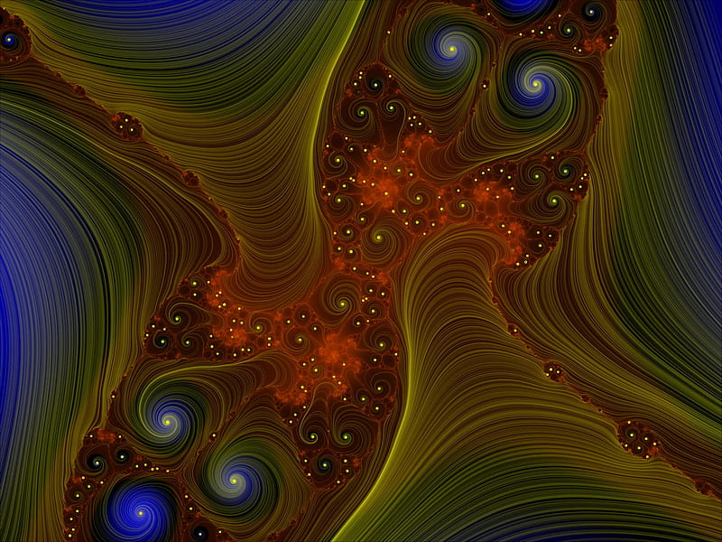 Twister fractal, swirls, waves, twister, fractal, HD wallpaper