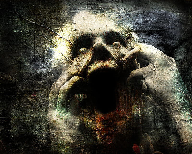 Scream, creepy, dark, face, gothic, horror, HD wallpaper