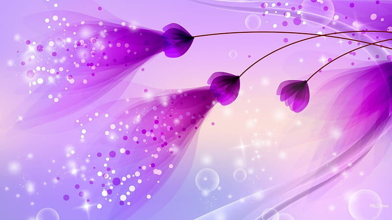 Lavender Dreams, art, purple, bright, magenta, flowers, dust, lavender, abstract, HD wallpaper