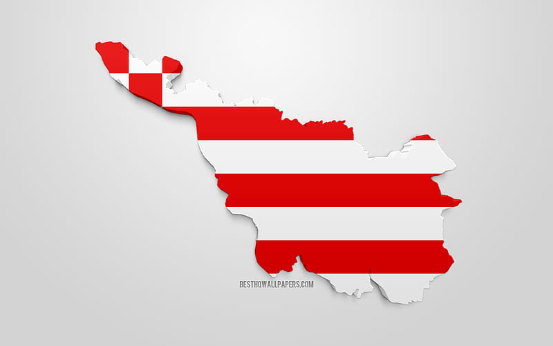 Bremen map silhouette, 3d flag of Bremen, federal state of Germany, 3d art, Bremen 3d flag, Germany, Europe, Bremen, geography, States of Germany, HD wallpaper