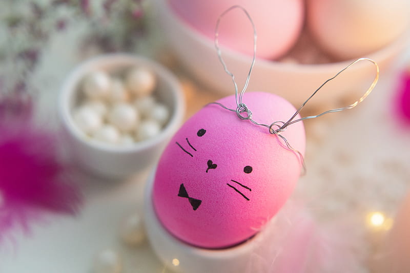 Pink Easter Bunny Egg, HD wallpaper