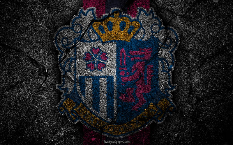 Cerezo Osaka, logo, art, J-League, soccer, football club, C-Osaka, asphalt texture, HD wallpaper