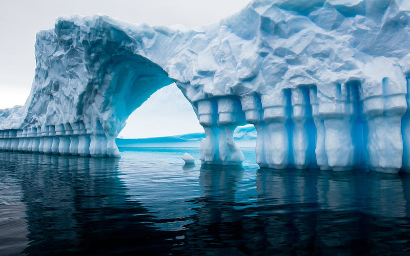 Antarctica iceberg blue ocean nature landscape, HD wallpaper