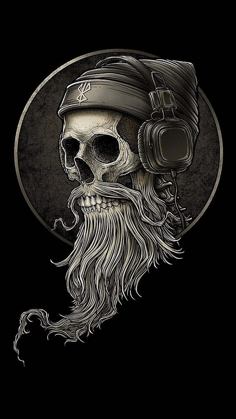 skull, black, HD phone wallpaper