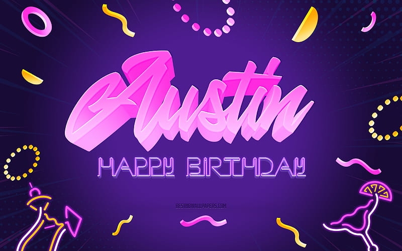 Happy Birtay Austin, Birtay Balloons Background, Austin, with names, Austin Happy Birtay, Blue Balloons Birtay Background, Austin Birtay, HD wallpaper