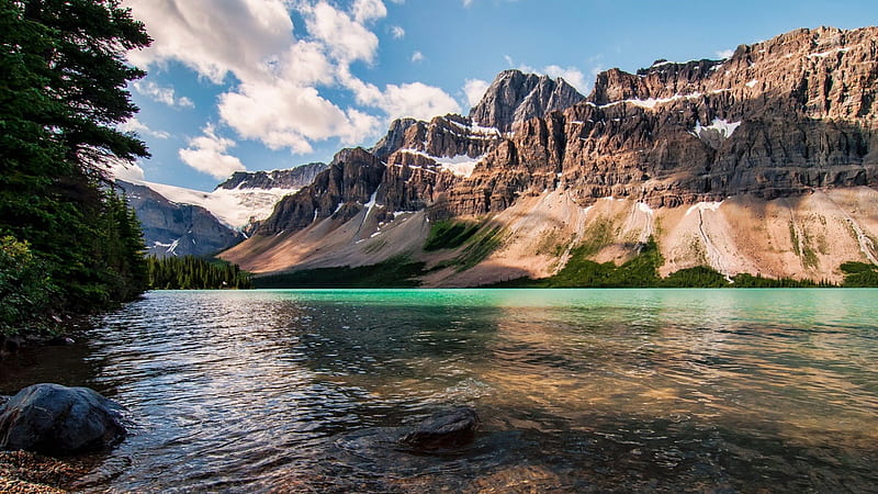 a wonderful canadian lake, forest, sky, lake, mountains, HD wallpaper