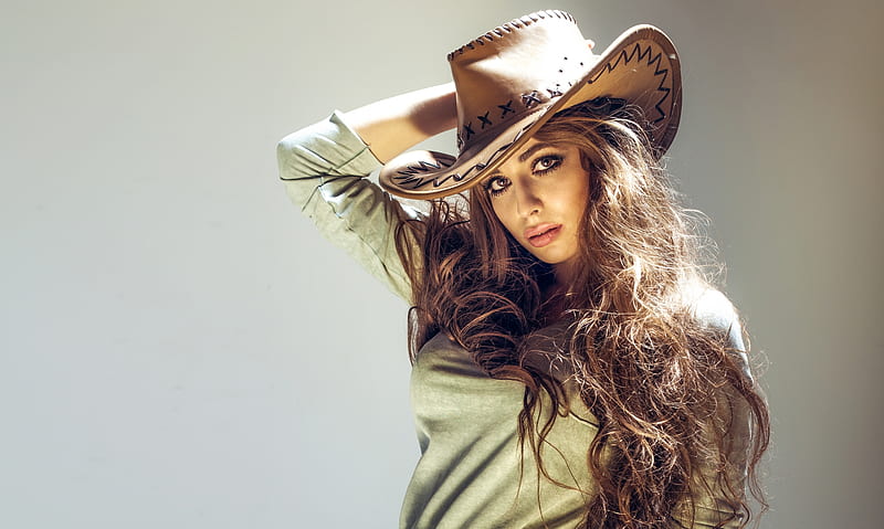 Cowgirl from Arizona, Woman, Cowgirl, Arizona, Pretty, Country Welcome, Hat, HD wallpaper