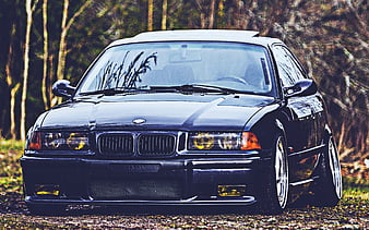BMW E90, black, e90, stance, bmw, HD wallpaper