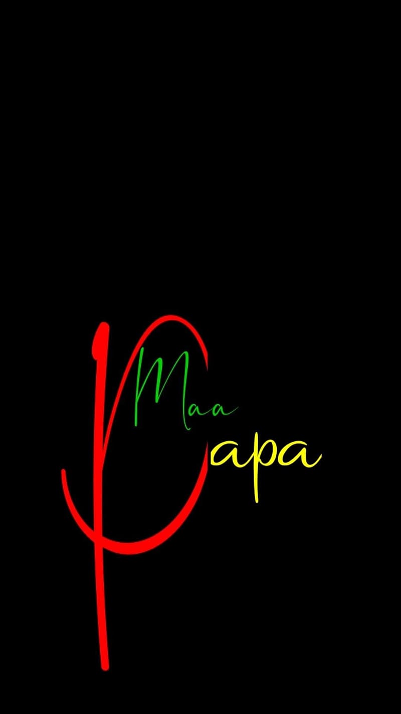 Maa Papa, Red And Yellow, black background, HD phone wallpaper