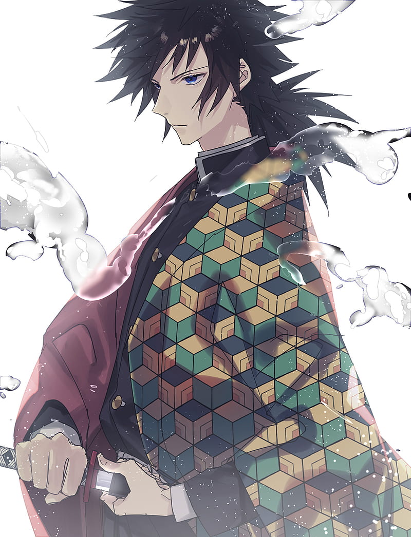 tomioka giyu, demon slayer, kimetsu no yaiba, tanjiro, HD phone wallpaper