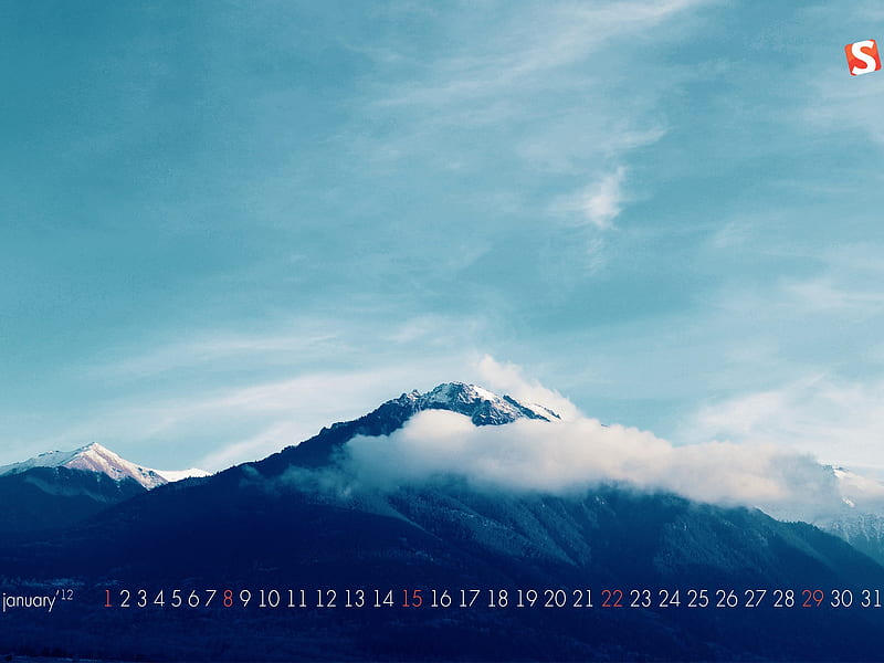 caucasian mountains-January 2012 calendar themes, HD wallpaper