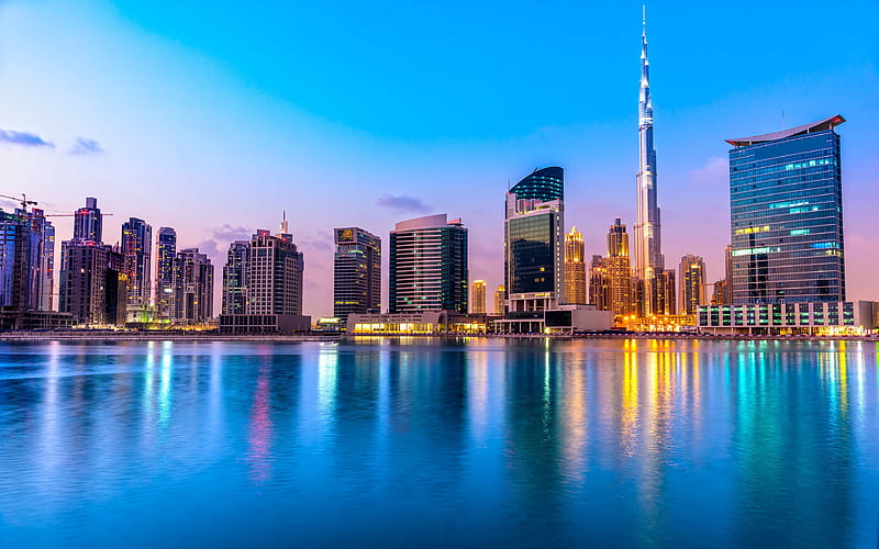 Dubai Golden City, cityscapes, Burj Khalifa, UAE, HD wallpaper