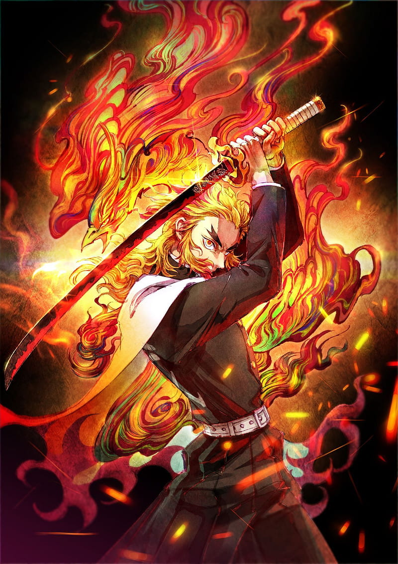 Rengoku In Fire Demon Slayer Live Wallpaper