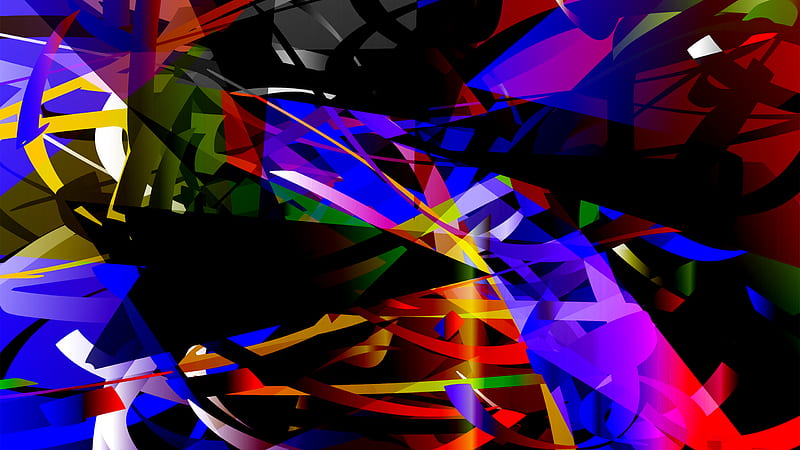 Red Green Blue Purple Pink Yellow Art Abstract, HD wallpaper