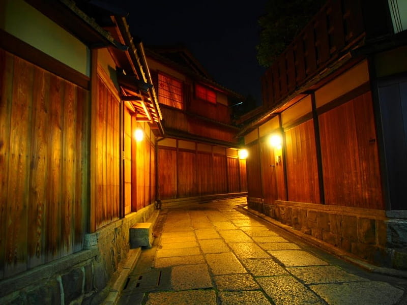 Kyoto City, japan, city, japanese, kyoto, street, night, HD wallpaper