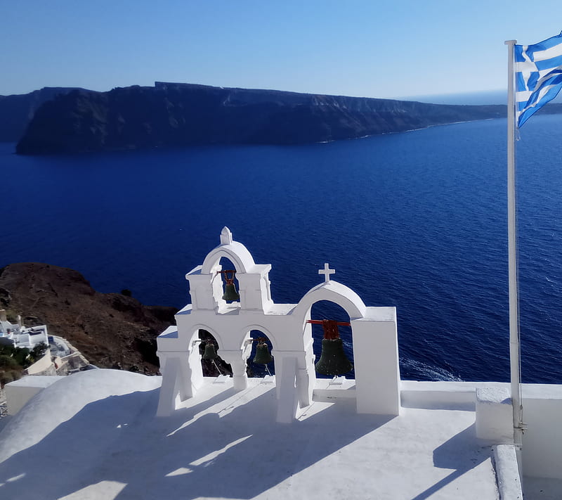 Greeke Island, oia, santorini, HD wallpaper