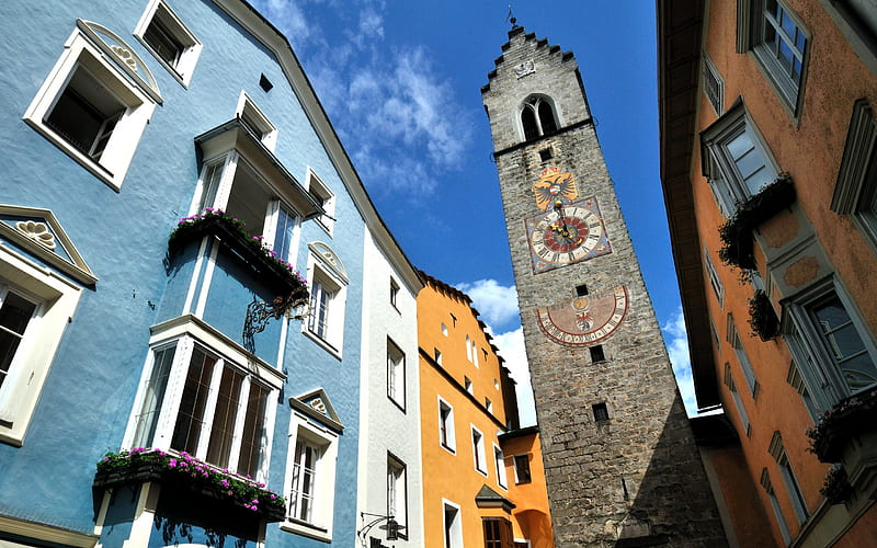 Sterzing, Vipiteno, The Zwolferturm, chapel, beautiful buildings, Sterzing cityscape, South Tyrol, Italy, HD wallpaper
