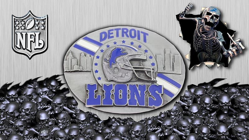 Download Detroit Lions Headgears Logo Wallpaper