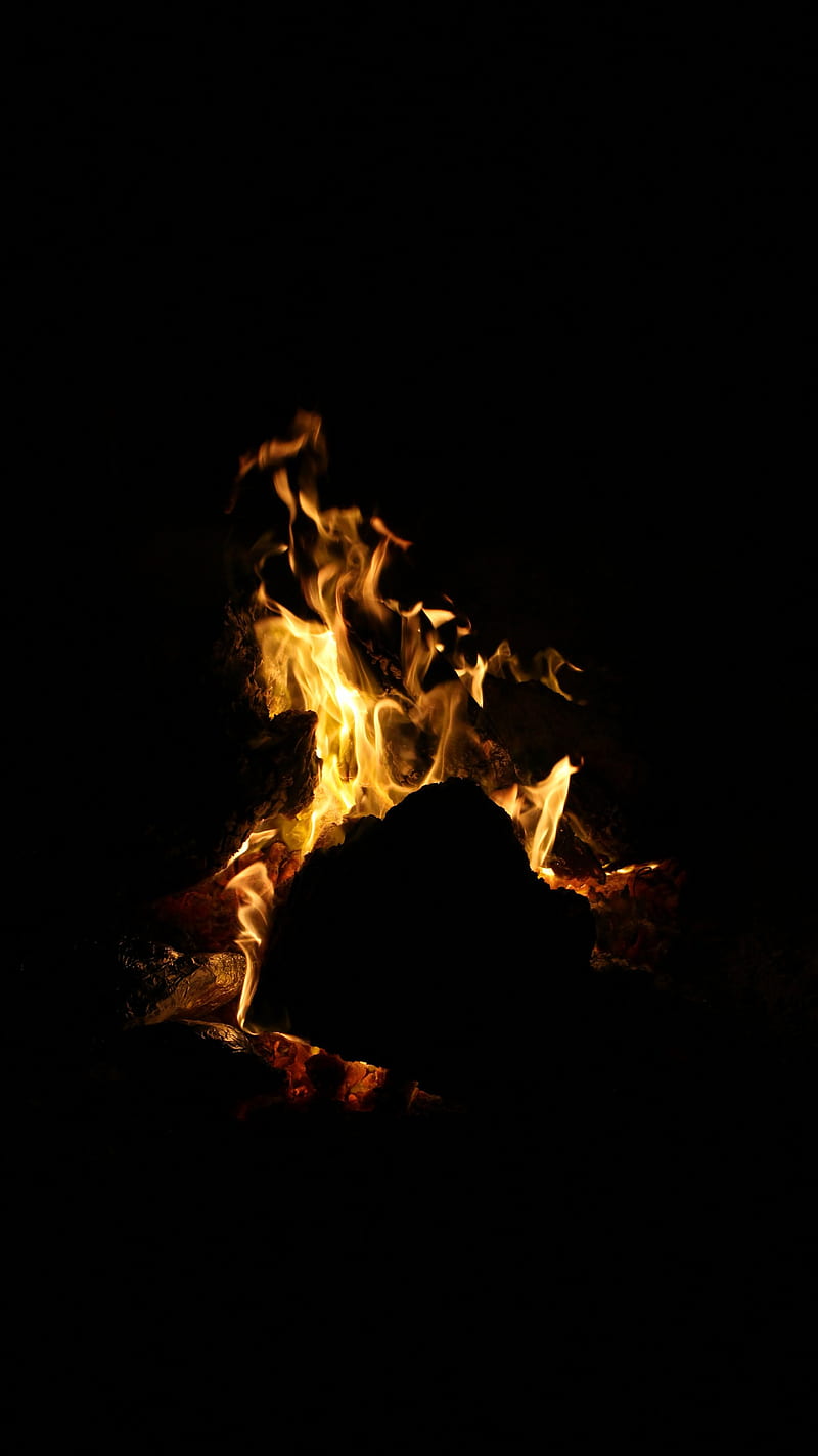 Fire, black, flame, night, siwa, warm, HD phone wallpaper | Peakpx