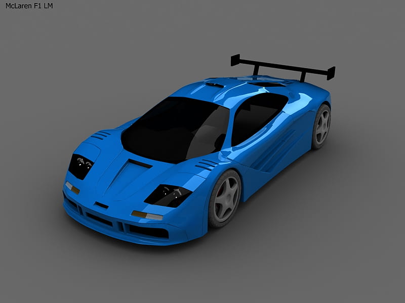 Blue McLaren F1LM, Sport, Tinted Windows, Beauty, Fast, Wheels, Spoiler, Sleek, Blue, HD wallpaper