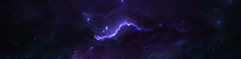 The Faunt Ultra, Space, Universe, Nebula, Blue, Purple, Artwork, Nebulae, Cosmos, Interstellar, faunt, interstellarcloud, HD wallpaper
