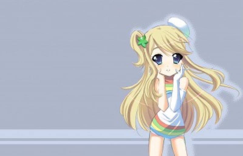 ♡ blonde adorable long wavy anime hair
