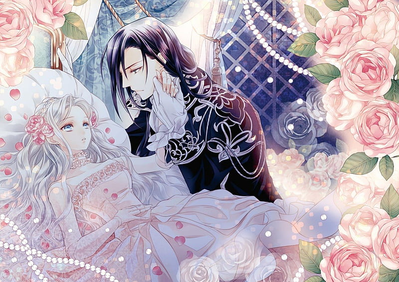 (:♡Acropolis Romantica♡:), pretty, cg, white hair, bedroom, curtain, women, sweet, floral, nice, partner, love, anime, royalty, handsome, beauty, anime girl, realistic, long hair, romance, gown, black, leave, amour, sexy, braids, short hair, cute, glove, lover, white, maiden, dress, divine, rose, adore, bonito, woman, elegant, bed, leaves, pearl, blossom, hot, room, pink, blue eyes, light, black hair, couple, gorgeous, female, male, window, romantic, leaf, boy, girl, blue hair, flower, passion, petals, silver hair, lady, HD wallpaper