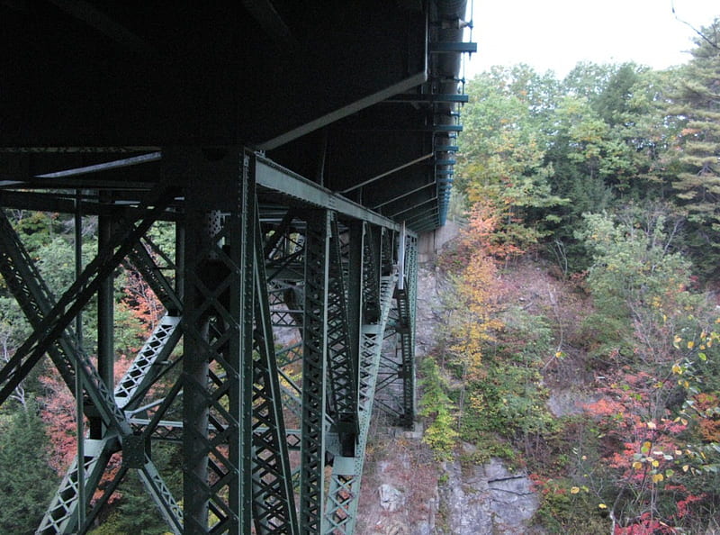 Vermont Bridge, gorge, iron, bridge, vermont, HD wallpaper