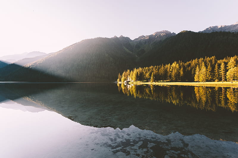 Lakeside Reflection Landscape , lake, reflection, landscape, nature, HD wallpaper