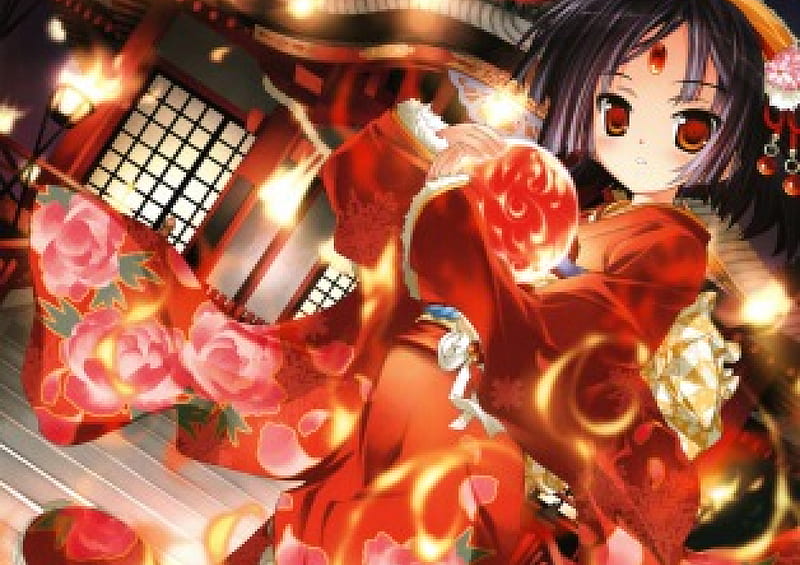 Kawaii, female, girl, anime, kimono, HD wallpaper Kawaii, female, girl, anime, kimono, HD wallpaper