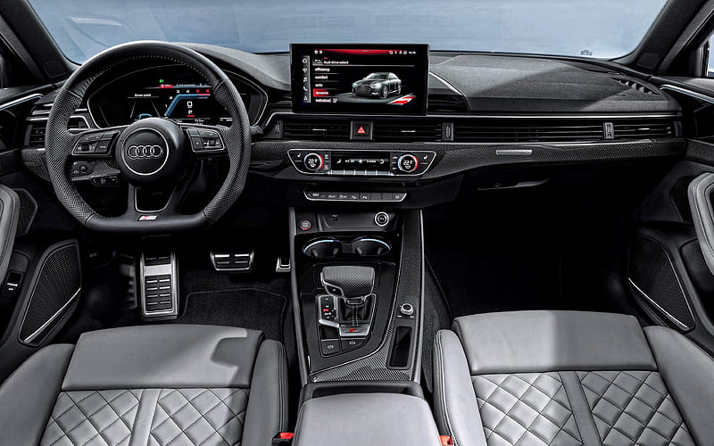 Audi A4, 2020, interior, inside view, front panel, A4 2020 interior, German cars, Audi, HD wallpaper