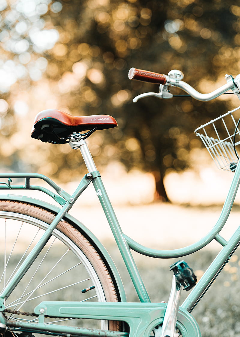 bicycle seat, wheel, blur, steering wheel, HD phone wallpaper