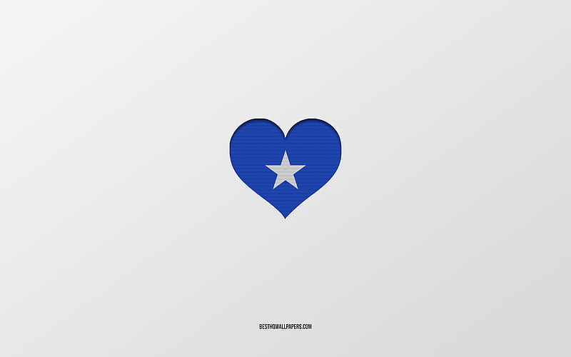 I Love Somalia, Africa countries, Somalia, gray background, Somalia flag heart, favorite country, Love Somalia, HD wallpaper