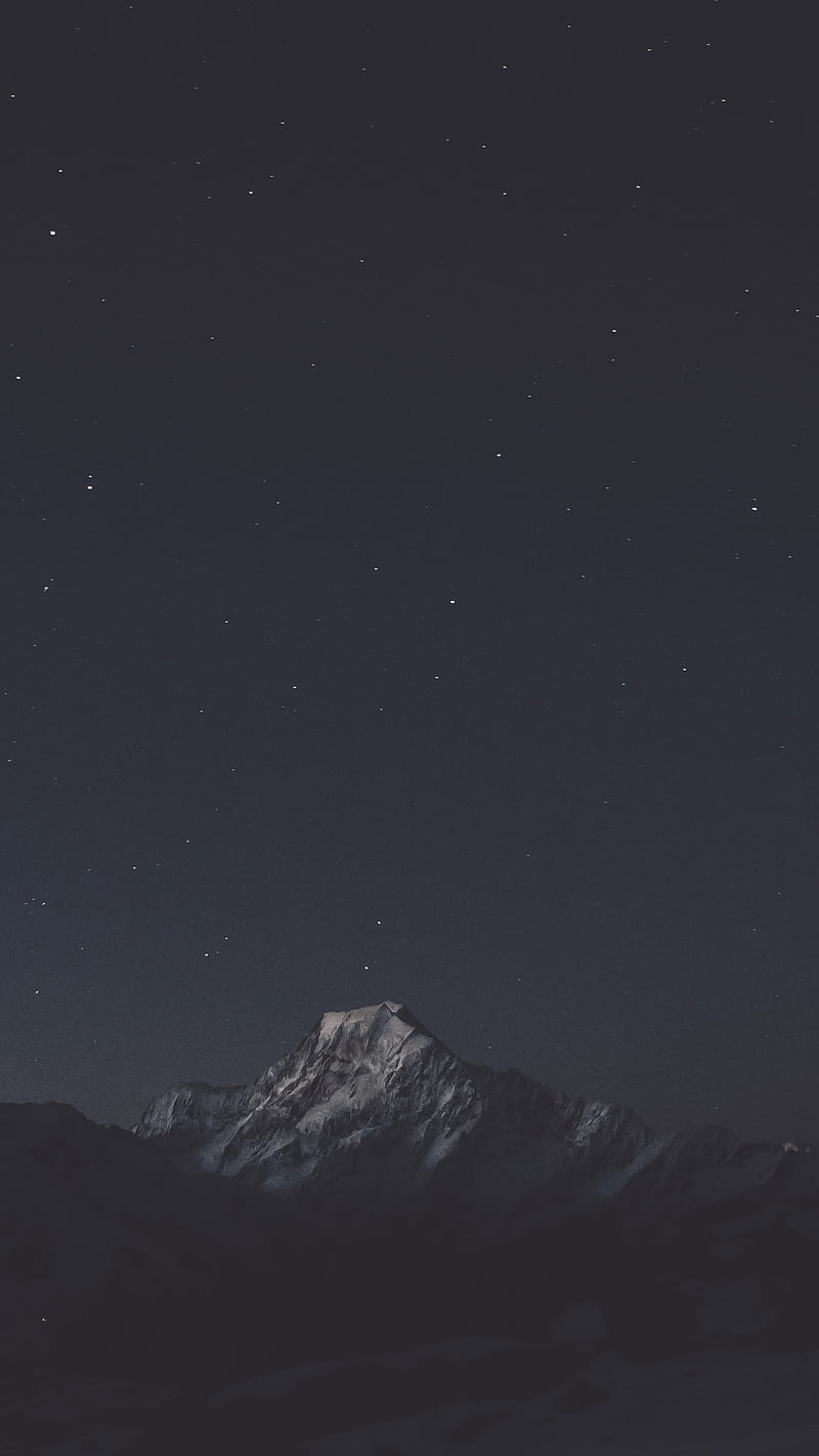 Dark Mountain, night, nighttime, stars, HD phone wallpaper | Peakpx